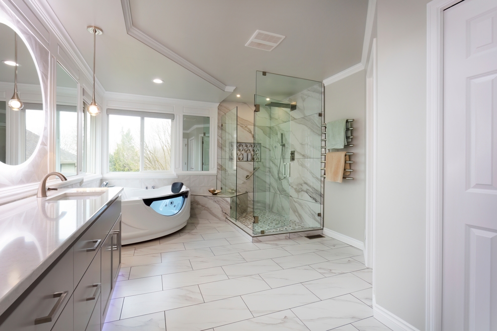 Spacious,modern,contemporary,master,bathroom,with,jacuzzi,hot,tube,,large